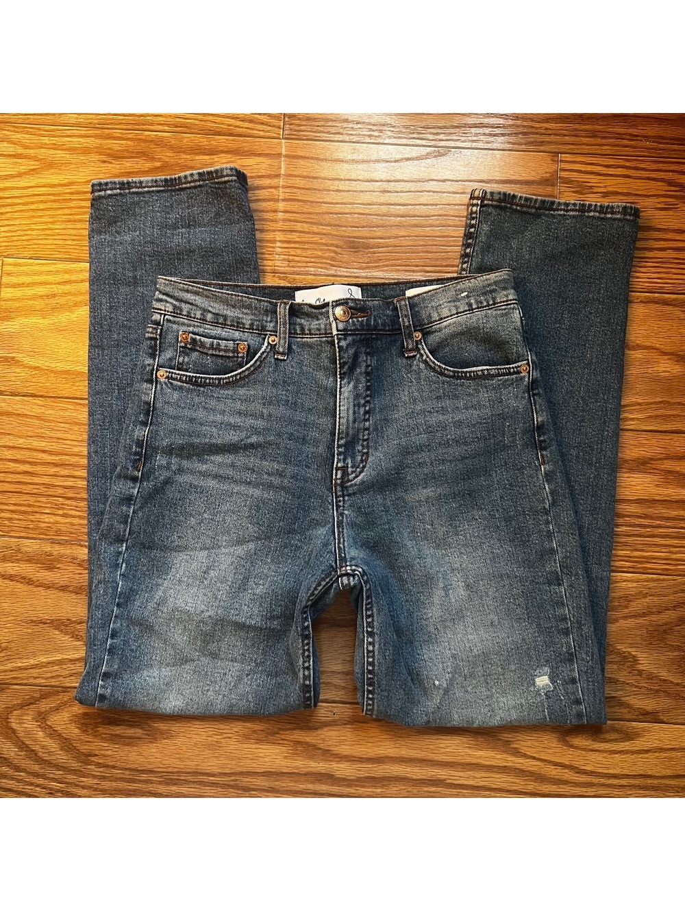 Sam Edelman Stovepipe Jeans in Medium Blue Wash, Size 28